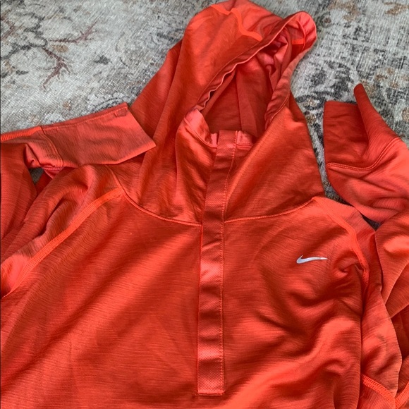 Nike Bright Orange Half Snap Hoodie - Picture 1 of 5